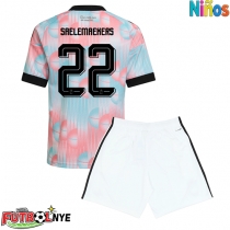 Camiseta Bélgica Alexis Saelemaekers #22 Visitante Equipación para niños Mundial 2026 manga corta (+ pantalones cortos)